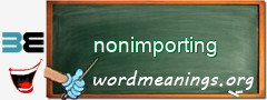 WordMeaning blackboard for nonimporting